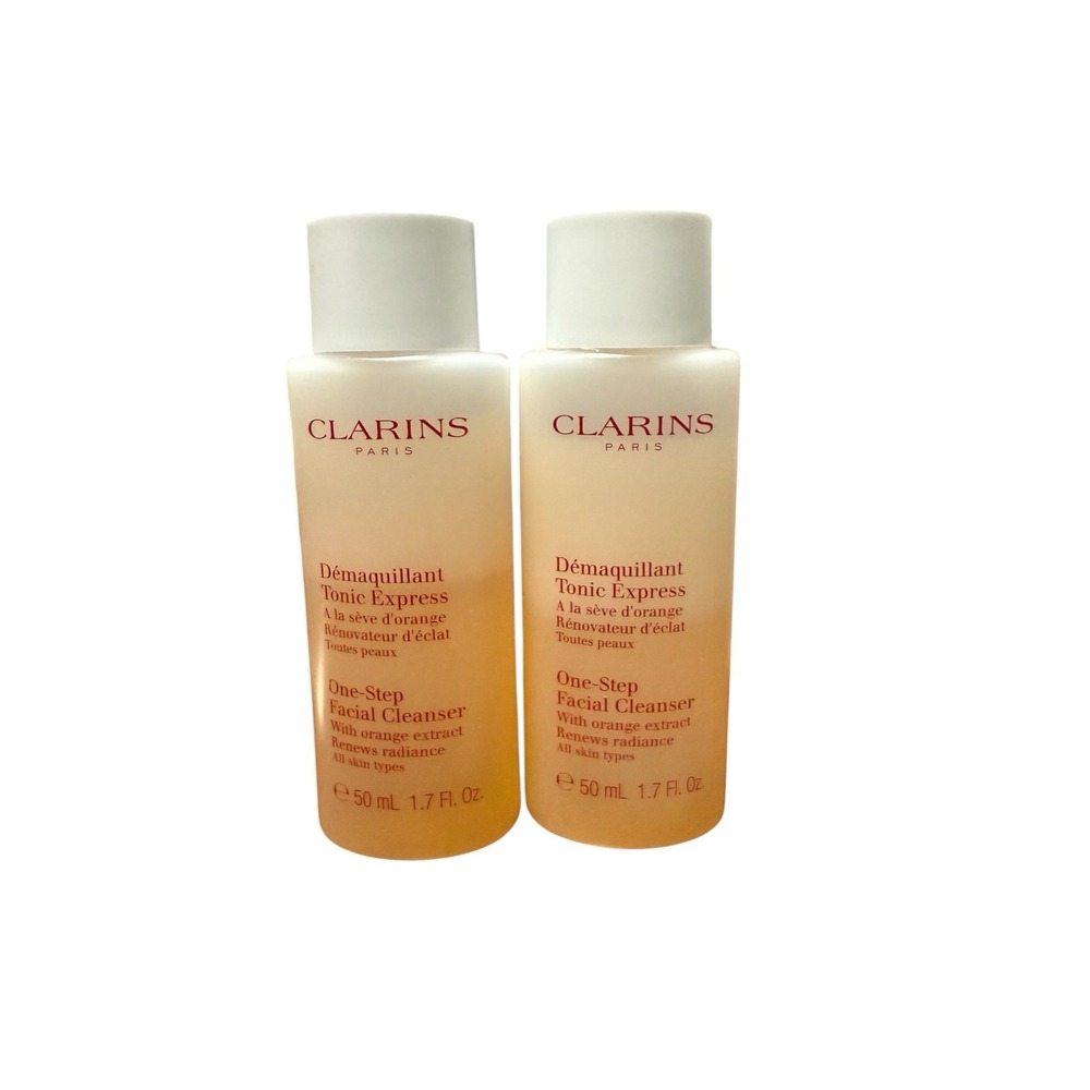Clarins One-step Facial Cleanser 1.7 Oz with orange extract lot of 2